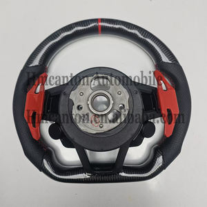 Accessoires intérieurs de voiture neufs en cuir fibre de carbone avec bouton de démarrage, volant compatible avec Audi R8 - Product Image 3