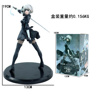 4 stili 15CM in PVC Anime più automi 2B Sexy ragazza giacca a vento <span class=keywords><strong>Manga</strong></span> statuetta statuetta cartone animato regalo da collezione giocattolo - Product Image 6