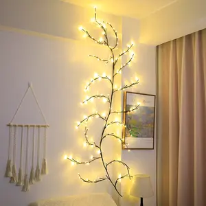 144leds Romantische Fee Willow Vine Light String Urlaub Rattan Zweig Girlande Licht für Neujahr Hochzeit Weihnachten Valentinstag Deko