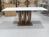 Table d'appoint longue en acier inoxydable, petite table console