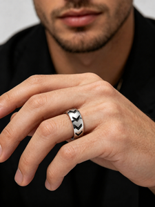 Bague en acier inoxydable gravée en forme <span class=keywords><strong>de</strong></span> flèche JLM, vente en gros, pour couples, alliance minimaliste assortie, bijoux <span class=keywords><strong>de</strong></span> promesse pour anniversaire - Product Image 5