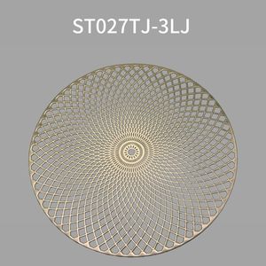 Sets de table en PVC écologiques personnalisés, design tissé, sets de table creux estampés, taille moyenne 38 cm, forme irrégulière, style contemporain - Product Image 3