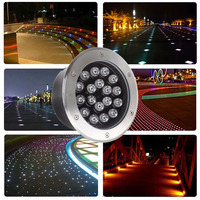 Lampe encastrée LED RGB pour extérieur, étanche IP66, 18W 36W, carrée ou ronde, pour sol