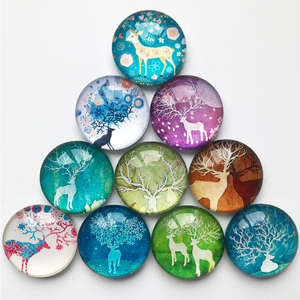 Aimant de <span class=keywords><strong>réfrigérateur</strong></span> de Noël, décoration d'intérieur, autocollant magnétique rond en verre acrylique transparent 3D en forme de dôme pour <span class=keywords><strong>réfrigérateur</strong></span> - Product Image 4