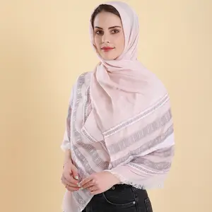 Hijab xadrez geométrico rosa, venda quente de novo estilo, fino, para o verão, cachecol, xadrez e envoltório, hijab para mulheres