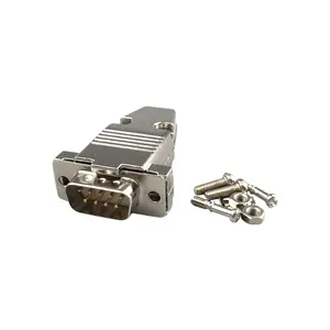 Connettore maschio DB9 connettore Pin placcato oro con porta seriale a 9 Core spina per alloggiamento adattatore RS232 a 9 Pin con guscio in metallo