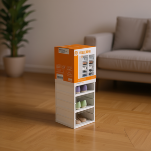 Scatole Porta Scarpe a 3 Livelli in Plastica, Design Minimalista Autoportante per l'Organizzazione Domestica - Product Image 2