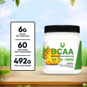 Bebida en polvo OEM ODM BCAA, suplemento de L-leucina L-lsoleucina, soporte para la construcción muscular para adultos, polvo de aminoácidos de cadena ramificada - Product Image 3