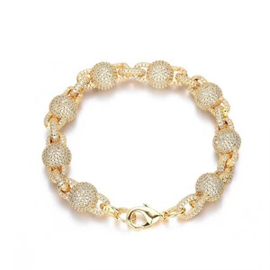 Bracelets Premium B2B en Gros GRA Moissanite Effet Boule Disco, Perles Rondes Massives en Argent S925, Bijoux Hip Hop Iced Out - Product Image 2