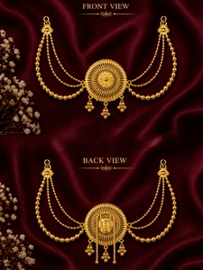 Pin de Pelo Chapado en Oro de Moda para Mujer, Accesorio Tradicional para Moño con Cadenas de Cuentas, Ideal para Novias y Eventos Festivos - Product Image 4
