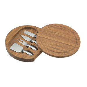 Juego de Tablas de Queso Ecológicas de Madera de Acacia al por Mayor con Cortador de Alambre y 4 Cuchillos de Acero Inoxidable Duraderos para Charcutería y Uso Doméstico - Product Image 4