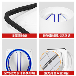 Válvula Antirretorno para Campana Extractora Seshun, Válvula de Retención de Plástico para Ducto de Extracción, Antiolor, Uso Doméstico - Product Image 3