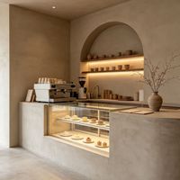 Comptoir de café design, comptoir de présentation pour café, comptoir de bar en marbre sur mesure, vitrine pour la décoration intérieure d'un café