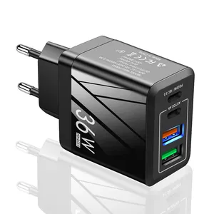 Mobile Charger 36W 4 USB Port PD20W QC 3.0 Fast Charging 2C And 2U Wall Charger US EU UK Plug