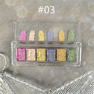 Poudre de plâtre aquarelle solide 6 couleurs en boîte carrée, paillettes Aurora pour ongles, pour la décoration professionnelle des ongles, pigment lumineux - Product Image 3