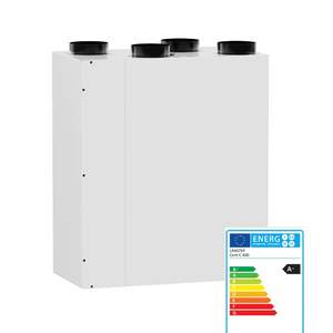 Système de récupération de chaleur <span class=keywords><strong>VMC</strong></span> à <span class=keywords><strong>double</strong></span> <span class=keywords><strong>flux</strong></span> LANSTEP avec échangeur à contre-courant, installation verticale pour le marché européen - Product Image 1