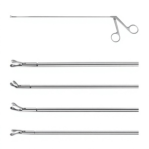 Pinzas de microcirugía laringea rectas y anguladas de acero inoxidable con certificación CE para biopsia de cordón vocal, punzón endolaringeal ORL - Product Image 1