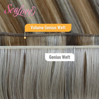 Extensions de cheveux naturels Genius Weft professionnelles, douces et sans couture, pour volume et longueur en salon et vente au détail