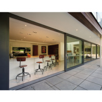 Portes coulissantes en verre commerciales en aluminium australien AS2047, balcon extérieur, patio avec moustiquaire, surface finie