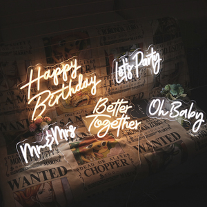 Buon compleanno LED insegna al neon <span class=keywords><strong>oh</strong></span> <span class=keywords><strong>baby</strong></span> per la stanza festa di compleanno decorazione per la casa di nozze - Product Image 4