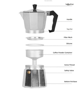 Mocha Pot Aluminio Clásico Espresso <span class=keywords><strong>Cafetera</strong></span> Estufa <span class=keywords><strong>Moka</strong></span> Pot Hogar Oficina Uso 50ml - Product Image 4