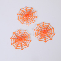 Décoration d'Halloween en toile imprimée en gravure, toile d'araignée miniature, toile d'araignée pour table de fête, accessoires d'ornement pour scène de maison hantée