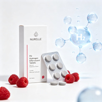 Comprimés d'eau hydrogénée H2, 12 PPM d'hydrogène moléculaire, effervescents, 80 mg de magnésium, complément antioxydant, framboise, 30 comprimés