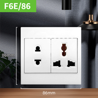 Prise murale universelle multiprise 250V 16A 86*86mm de haute qualité à 2/3 broches, type américain, pour interrupteurs muraux – Vente en gros