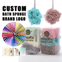 Boule de Douche Exfoliante pour le Corps, Éponge de Bain en Loofah, Porte-Savon Réutilisable, Boule de Douche en Maille, 75g, Vente à Chaud