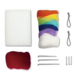 Complete Beginners' Needle <b>Felting</b> Kit-Rainbow Pendant Wool <b>Felting</b> Set Wool Roving Instructions for Home Decor DIY Craft Cross - Product Image 3
