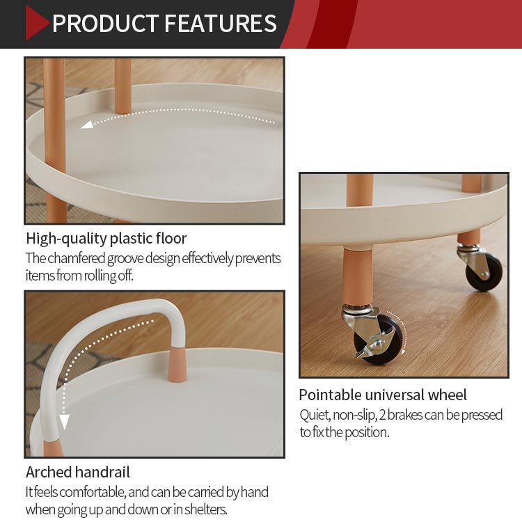 3 Tier Plastic Kitchen Vegetable Rack Storage Cart Household