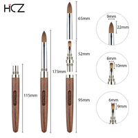 Hechunzi Nouveau design détachable et remplaçable, manche en bois de santal, 2 en 1, fournisseur d'outils de manucure, brosses à ongles