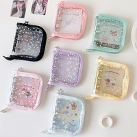 Album de cartes A8 à fermeture éclair motif chiot de dessin animé, classeur transparent scintillant pour photocartes de 3 pouces, étui de rangement et de collection Purikura pour les fans de K-Pop
