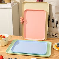 Assiettes de Présentation Rectangulaires Roses en Plastique PP Écologique pour Mariages – 3 Tailles, Multifonctionnelles, Style Contemporain – Vente en Gros
