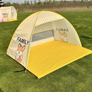 Tente à ouverture rapide pour enfants, 140x140x110cm, protection solaire, tente pop-up pour camping en plein air avec fenêtre pour pique-nique - Product Image 1