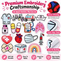 Patch brodé thermocollant ou à coudre pour infirmières, pour tenues médicales, motif Kawaii, vente en gros