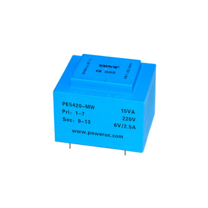 Transformador de Potencia Monofásico YHDC 15VA Serie EI54 para Soldadura de PCB, Modelo PE2816S-M con Voltaje Primario de 110V/220V/230V - Product Image 1