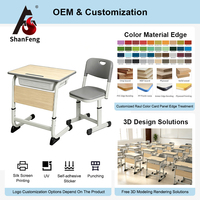 Offre Spéciale : Ensemble Bureau et Chaise Scolaire Moderne Réglable en Hauteur, Chaise en PE Respirante, Ignifuge et Ergonomique