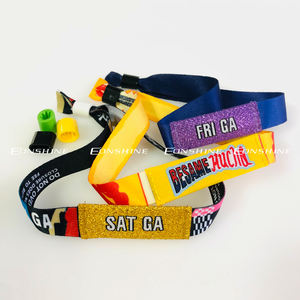 Bracelet promotionnel Logo personnalisé imprimé Bracelet Festival événement <span class=keywords><strong>billet</strong></span> bracelets en tissu - Product Image 5