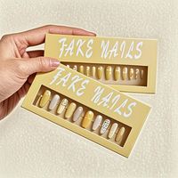 Vente en gros de faux ongles de luxe en acrylique, pressés à la main, peints à la main, avec finition mate, personnalisables et emballés sur mesure, pour marque privée
