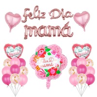 Ballons en aluminium sur le thème de la Fête des Mères, motif cœur rose, lettres « Meilleure Maman », décorations gonflables pour fête en intérieur