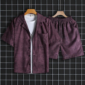 हैनान विंटेज बाल लघु आस्तीन पुरुषों की शर्ट सेट ट्रेंडी ढीले समुद्र तट शॉर्ट्स गर्मियों के लिए पुरुषों और महिलाओं के लिए आकस्मिक दो-टुकड़ा - Product Image 2