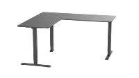 JIECANG 90 °   Table d'ordinateur d'angle électrique ergonomique réglable à 3 pieds à moteur unique, cadre de bureau debout en forme de L