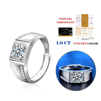 XJZ029 925 bague en argent Sterling Style classique diamant bijoux Moissanite bague en diamant fête de mariage cadeau bague pour hommes