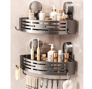 Estante de <span class=keywords><strong>Baño</strong></span> de Aluminio Espacial <span class=keywords><strong>sin</strong></span> Perforaciones, Estante de Esquina - Product Image 1