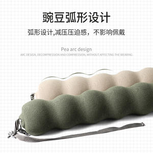 Almohada de Viaje en Forma de U con Espuma Viscoelástica, 28x26x14cm, Soporte Portátil para el Cuello, Verde Militar Caqui, para Viajes en Auto y Siestas - Product Image 3
