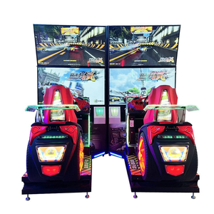 Máquina de Juego de Carreras de Autos Arcade en Inglés, de Cuatro Pantallas, de Acero Inoxidable, Operada con Monedas, para Interiores, la Más Vendida - Product Image 1