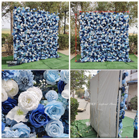 Mur de fleurs artificielles décoratif personnalisé pour événements de mariage, rose, blanc, pivoine, hortensia, 8 x 8 pieds