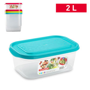 Contenitore per Alimenti Rettangolare PlasticForte 2 L, Durevole e Riutilizzabile per Conservazione Domestica - Product Image 1