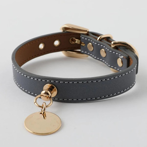 Op Maat Gemaakte Milieuvriendelijke Pu Lederen Halsband Voor Huisdieren-Verstelbare Kat-En Hondenhalsband Met Naamplaatje, Charmant Synthetisch Leer Voor Kleine Huisdieren - Product Image 4